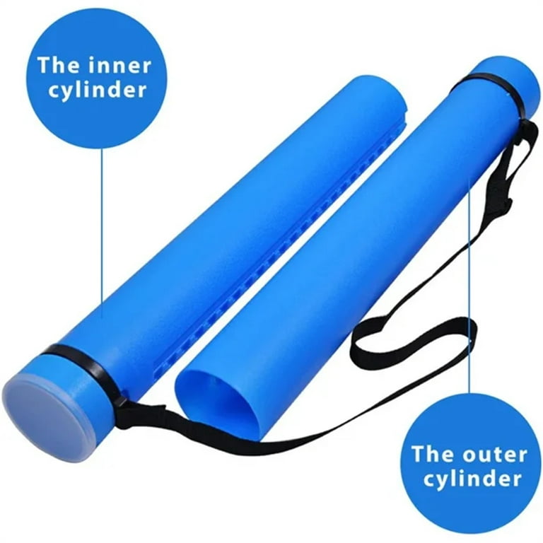 Poster Tube with Strap, Blue Expandable Storage Tube (24 to 40 Inches)