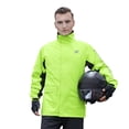 thumbnail image 1 of TFixol Men's Waterproof Motorcycle Rain Suit Set, Detachable Jacket & Pants for Heavy Storm Riding, Black-Green, XXL Size, 1 of 6