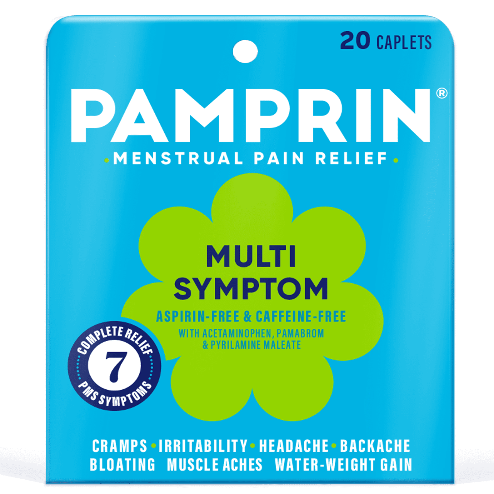 Pamprin Maximum Strength Multi-Symptom Menstrual Pain Relief Caplets, 20 Ct