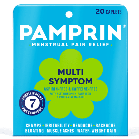 Pamprin Maximum Strength Multi-Symptom Menstrual Pain Relief Caplets, 20 Ct