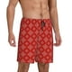 thumbnail image 2 of Balery Red White Snowflakes Pantalones cortos de pijama de punto de algodón para hombre con cinturilla y bolsillos-Medium, 2 of 6