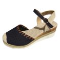 thumbnail image 2 of Women's Summer Casual Hollow-out Sandals With Wedge Toe Summer Sandals Black 37, 2 of 8