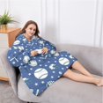 thumbnail image 5 of Oversized Wearable Blanket Hoodie,Baseball Stars Pattern Sherpa Blanket Hoodie with Super Pockets,Super Warm Fuzzy Pullover for Women & Men, 5 of 6
