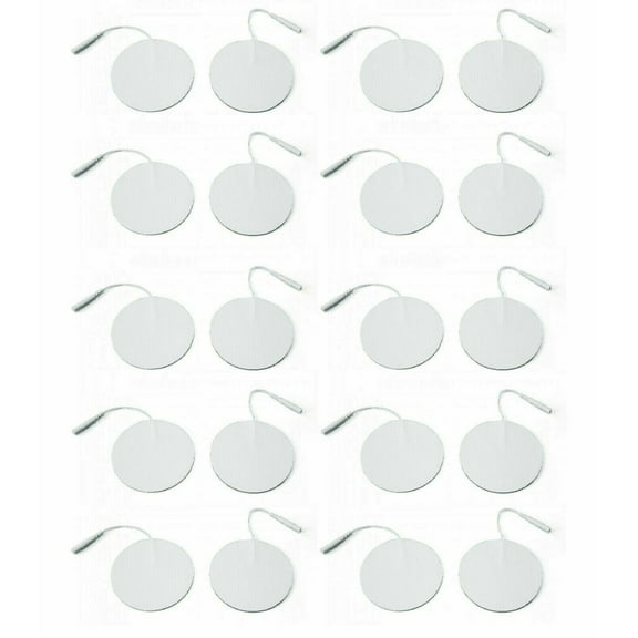 20 Rounded Electrode Pads EMS for Tens Massager 7000, 3000- 2 Inch White Cloth