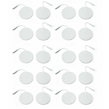 20 Rounded Electrode Pads EMS for Tens Massager 7000, 3000- 2 Inch White Cloth