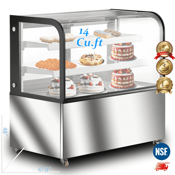 Cooler Depot 48" Curved Glass Refrigerated Bakery Display Case