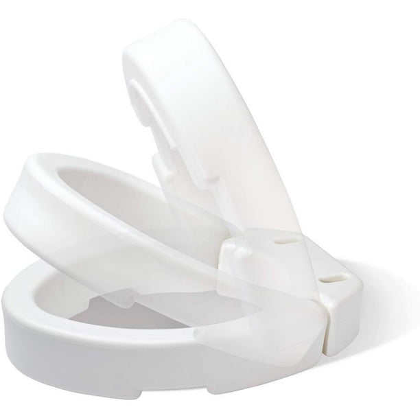 Carex Hinged Toilet Seat Riser for Elongated Toilet Seats, Adds 3.5