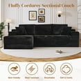 thumbnail image 2 of LLappuil 108" Sectional Sofa, Modular Sectional Couch with Right Chaise, Deep Seat Corduroy Cloud Sofa for Living Room Black, 2 of 8