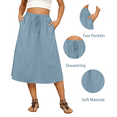 thumbnail image 3 of Gleelaud Flowy Skirt Midi Length Elastic High Waist A-Line Skirt with Pockets Boho Skirts for Women Blue Gray, 3 of 7
