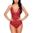 thumbnail image 5 of Mujer Teddy Lingerie One Piece Babydoll Mini Body, Rojo Adepaton FLD-2252, 5 of 5