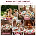 thumbnail image 6 of Round Picnic Tablecloth Wipeable Flannel Backed PVC Tablecloth for 36" - 44" Table Waterproof Elastic Fitted Table Cover for Camping Indoor Outdoor, 6 of 7