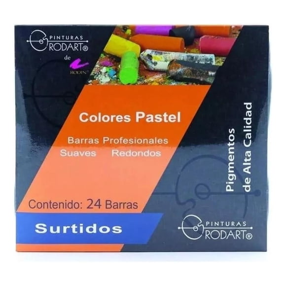 Gises Colores Pastel Suaves Redondos Rodin 24 Pzas Rodart
