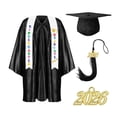 thumbnail image 1 of Odeerbi 1-10 Años Niños Niñas Vestido de Graduación Conjunto Color Sólido Vestido de Manga Larga Con Estoro, Gorra Y Bornilla Traje de 3 Piezas, 1 of 5