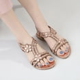 thumbnail image 2 of Dsscvnef Women Summer Sandals Elastic Band Rhinestone Casual Open Toe Flat Soft Bottom Breathable Comfortable Lightweight On, 2 of 7