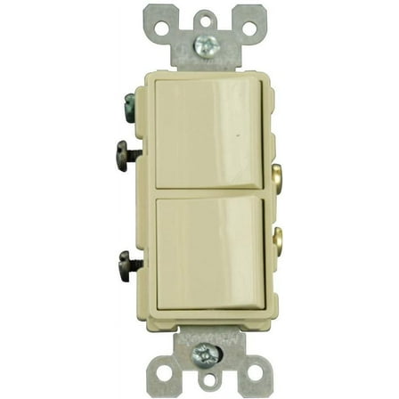 Leviton Decora Combination Rocker Switch 5634-I - 15 Amp, Single-Pole, Commercial Grade - Ivory