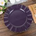 thumbnail image 5 of BalsaCircle 10 Purple 11" Round Disposable Salad Dinner Plastic Plates Gold Wavy Trim Wedding Party Tableware, 5 of 8