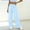#0266-Light Blue, variant on Womens Plaid Pants, Solid High Waisted Elastic Pocket Trousers, Casual Comfy Long Bottoms, Everyday Relaxed Fit Bottoms Gift