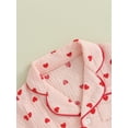 thumbnail image 4 of Bagilaanoe 2Pcs Toddler Baby Girl  Valentine's Day Pajamas Set Heart Print Short Sleeve Shirt and Shorts 6M 12M 18M 24M 3T 4T Kids Sleepwear Loungewear, 4 of 7