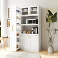 thumbnail image 2 of White,Large, Slim Storage Cart, Kitchen Rolling Cart, Narrow Storage Cabinet with Handle & Wheels, Wood Spice Rack Next to Fridge, Pantry Shelf for Kitchen, Small Spaces, 2 of 15