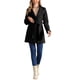 thumbnail image 2 of Abrigo largo de invierno con cinturón para mujer, clásico, de cuello alto, de manga larga, negro, 2 of 8