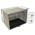 thumbnail image 6 of Geometric Dog Crate Cover, Repetitive Simplistic Abstract Rhomb Check Pattern in Bicolour Design, Easy to Use Pet Kennel Cover Small Dogs Puppies Kittens, 7 Sizes, Dimgray Khaki White, by Ambesonne, 6 of 6