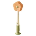 thumbnail image 2 of Suction Base Cup Brush with Long Handle, 3-in-1 Multi-Functional Sponge Brush for Cups and Bottle Lids, Orange, 26cm, Plastic, Includes 1 Brush, 2 of 9