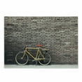 thumbnail image 1 of Bicycle Cutting Board, Past Times Aesthetic Road Bike Lean Brick Wall Outdoor Daily Town Life Photo, Decorative Tempered Glass Cutting and Serving Board, Small Size, Grey Yellow Red, by Ambesonne, 1 of 1