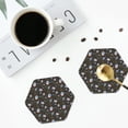 thumbnail image 4 of Lsque Cosmic Pattern 4" Drink Coasters Set of 4, PVC Leather Absorbent Coasters, Table Coaster Set Decorative Coffee Cup Coasters Housewarming Gift -Hexagon, 4 of 6