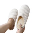 thumbnail image 4 of Iyufng Womens Winter Ribbed Closed Toe Slippers Soft Fleece Lined Warm Slip on Indoor House Shoes, 4 of 5