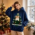 thumbnail image 3 of Christmas Pet Pouch Hoodie for Women Long Sleeve Xmas Tree Graphic Loose Flannel Pullover Sweatshirt Dog Cat Carrier Hoodie, 3 of 8