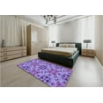 thumbnail image 5 of Ahgly Company Machine Washable Indoor Round Transitional Purple Mimosa Purple Area Rugs, 6' Round, 5 of 7