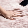thumbnail image 3 of Phantoscope Faux Sheepskin Fur Area Rug, Soft Fluffy Faux Fur Carpet, Pink, 2 x 3 ft, Rectangle, 3 of 6