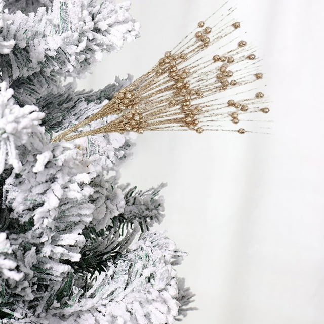 Insert de Branche de Sapin de Noël / Pic de Décoration en Plastique / Rose Or Blanc Rouge Vert Argent / 26,8 Pouces Remplissage Réutilisable Durable