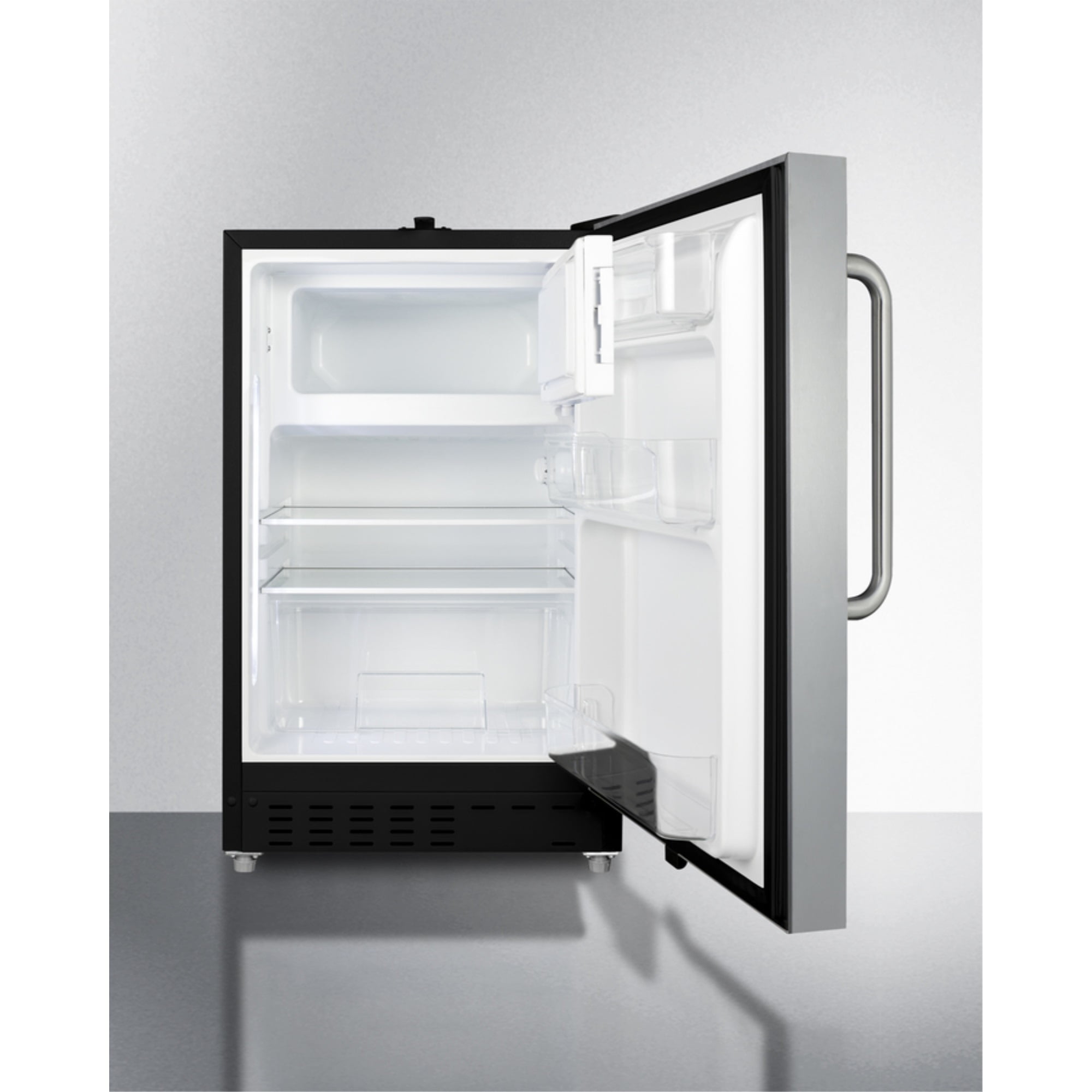 ADA compliant built-in or freestanding 20" wide refrigerator-freezer for residential use with lock