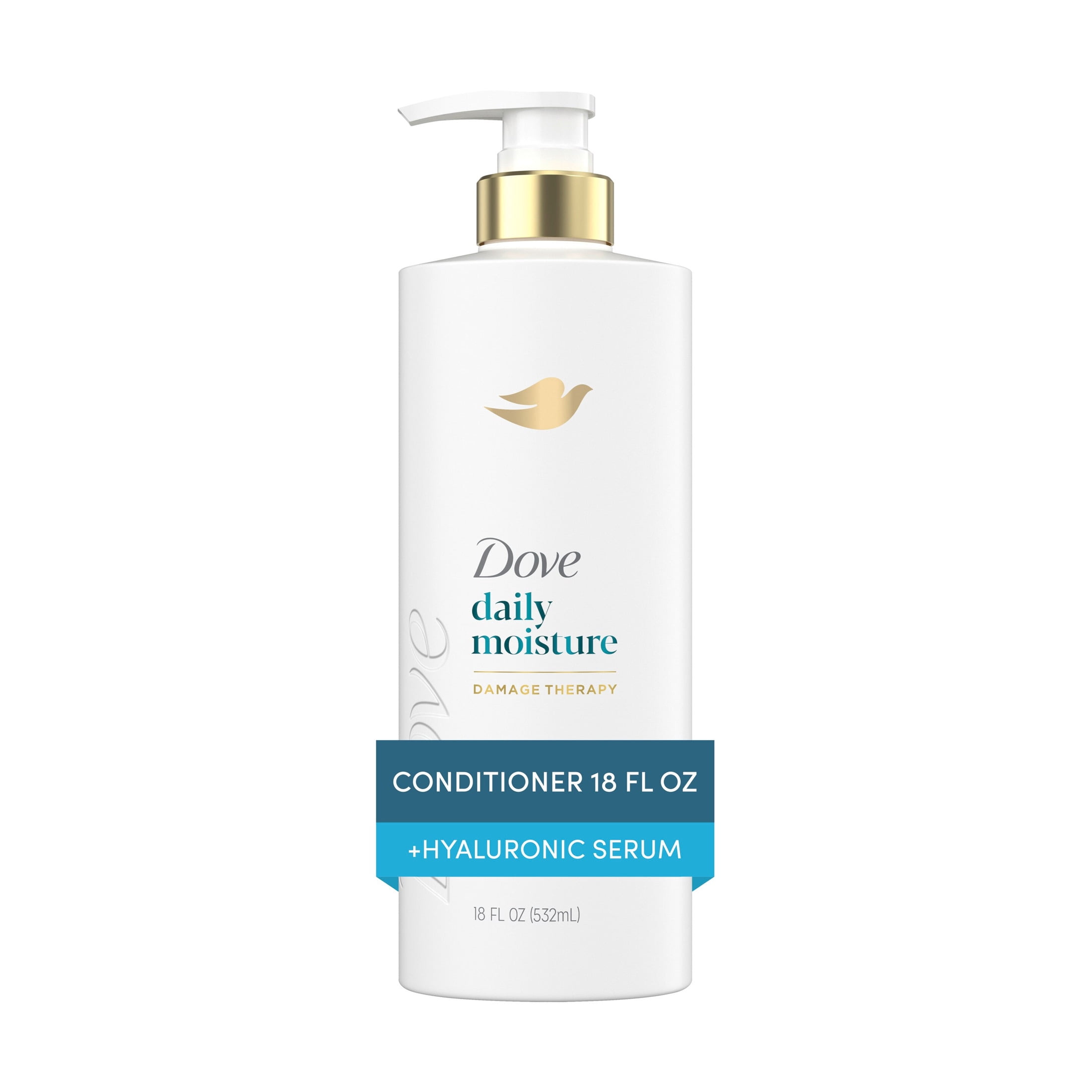 (4 pack) Dove Conditioner for Dry Hair Daily Moisture with Bio-Protein Care Technology and Hyaluronic Serum, 18 Fl Oz