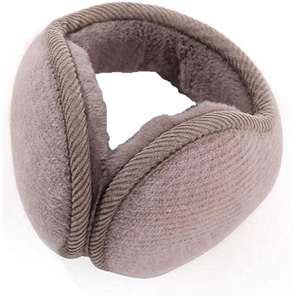 Cache-oreilles Unisexe Chaud en Tricot pour Femme Cachemire Hiver Couleur Unie en Fourrure Cache-Oreilles Ajustable Enveloppant (Beige, Taille Unique)