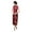 Wine Red L, variant on Women Summer Cheongsam Stand Collar Floral Print Hollow Out Split Hem Sleeveless Qipao Slim Fit Retro Chinese Style Mid-calf Length Wedding Party Cocktail Dress