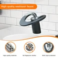 thumbnail image 5 of Black&Chrome Bathroom Sink Faucet Single Handle 1 Hole Vanity Mixer Waterfall Faucets, 5 of 18