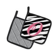 thumbnail image 2 of Carolines Treasures CJ1037-OPTHD Letter O Initial Zebra Stripe and Pink Pair of Pot Holders, 7.5HX7.5W, multicolor, 2 of 2