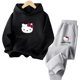 thumbnail image 3 of Conjunto de sudadera con capucha de Hello Kitty Kawaii para niñas, sudaderas con capucha de anime, pantalones, 2 piezas, chándales de dibujos animados para niños y adolescentes, ropa para niños pequeñ, 3 of 5