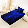 thumbnail image 4 of Feelyou Horror Western Bat Twin Sheets, Spooky Halloween Moth Bedding, Blue, 3 Pieces, 1 Flat Sheet, 1 Fitted Sheet and 1 Pillowcase, 4 of 5