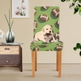 thumbnail image 4 of Yayeee 2 Pack Dining Chair Covers Stretch Parson Chairs Slipcovers Seat Protector, Game Day Footballs, 4 of 6