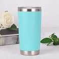 thumbnail image 4 of Vaso térmico de acero inoxidable con aislamiento al vacío, doble pared, ideal para agua o café. Verde claro, 4 of 9