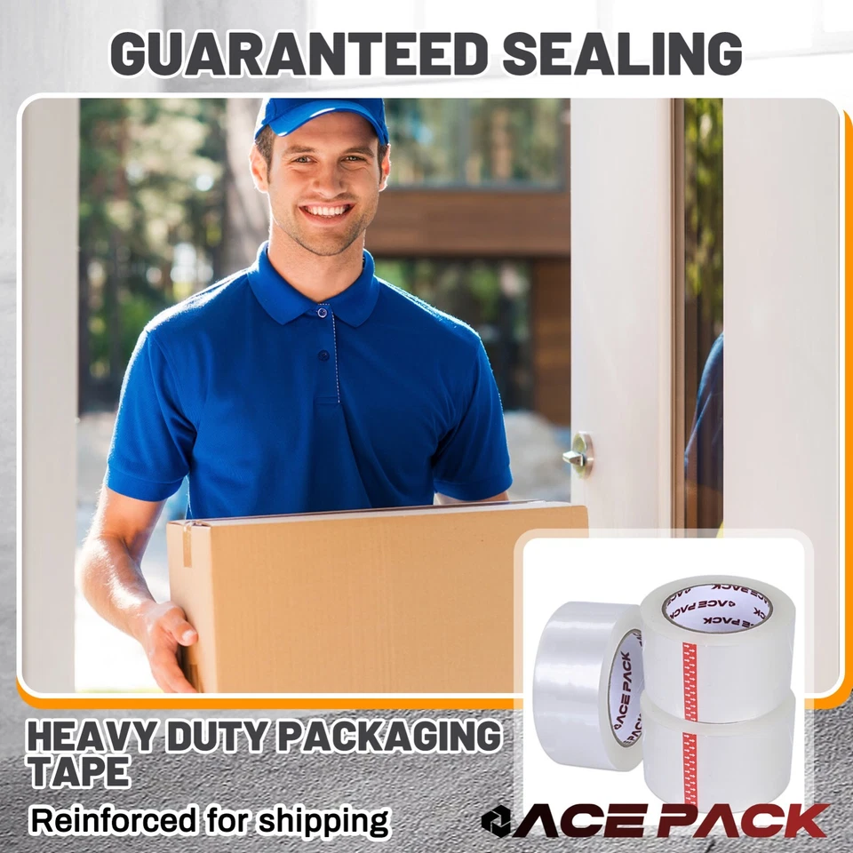 PRIME - 6 Rolls Shipping Packaging Box Packing Sealing Tape 2 Mil 2" X 110 Yard