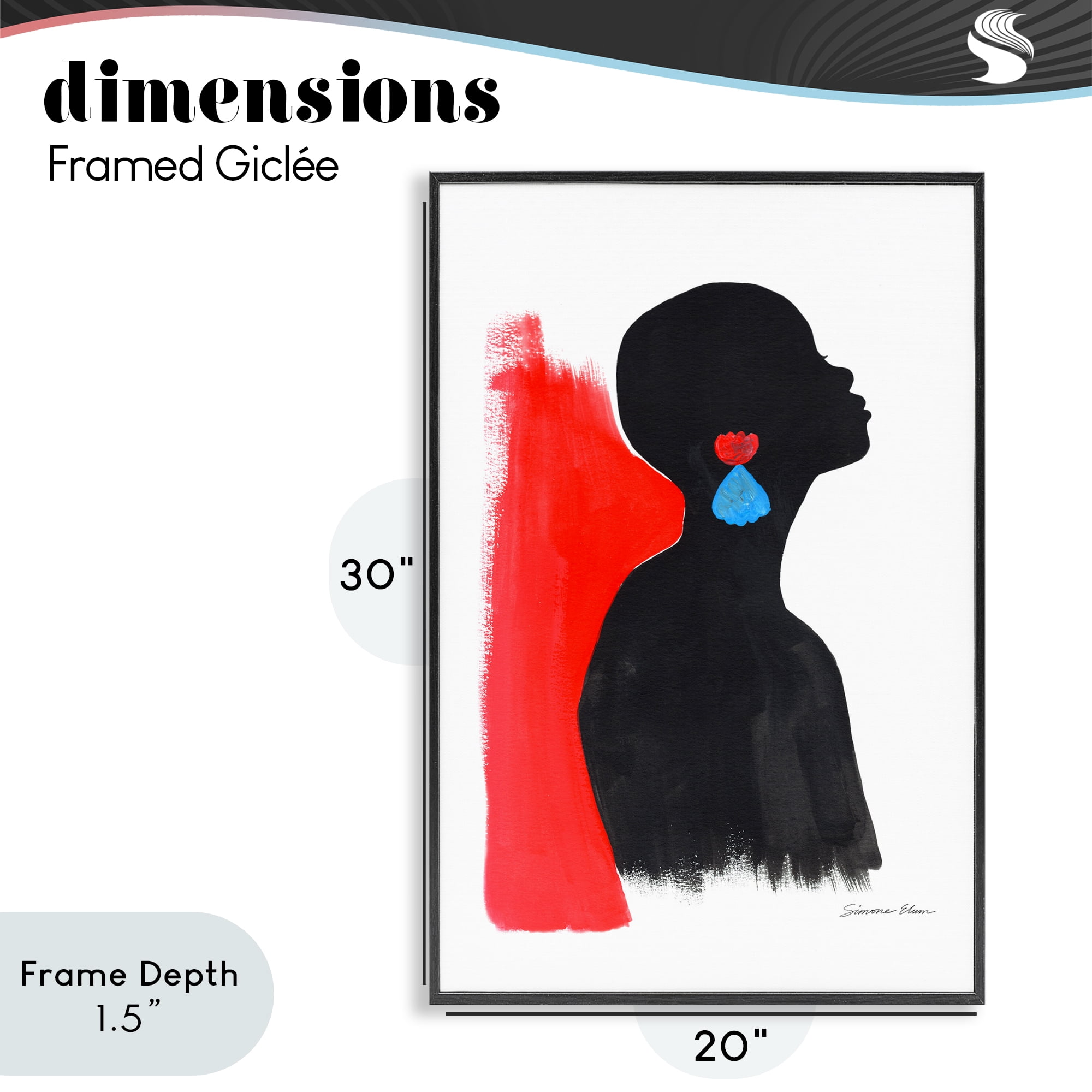 Stupell Industries Dreaming In Color Black Framed Giclee Art, design by Simone Elum