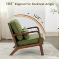 thumbnail image 4 of MCQ Mid Century Modern Accent Chair with Arms and Waist Cushion, Wood Frame for Adult, Lounge, Green, 4 of 6