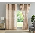 thumbnail image 1 of DecoSource - Set of 2 Extra Wide Room Divider Curtains - Total Width 216 inch - with Attached Valance and 10 Tassels. Floor to Ceiling Curtains 2 Panels 108" W x 100" L, Linen, 1 of 4
