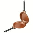 thumbnail image 2 of Steel Double Sided Pan, The Perfect Pancake Maker – Nonstick Copper Easy to Flip Pan, Frying Pan for Fluffy Pancakes, Omelets, Frittatas & More! Pancake Pan Dishwasher Safe Large, 2 of 5