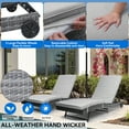 thumbnail image 4 of Dextrus Patio Chaise Lounge Chair Outdoor PE Rattan Pool Lounge Chair with Adjustable Backrest and Removable Cushion & Wheels for Poolside Deck Balcony Lawn, 4 of 5
