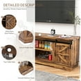thumbnail image 3 of Oneinmil Farmhouse TV Stand for TVs up to 65", Brown, With Sliding Barn Door, 3 of 8